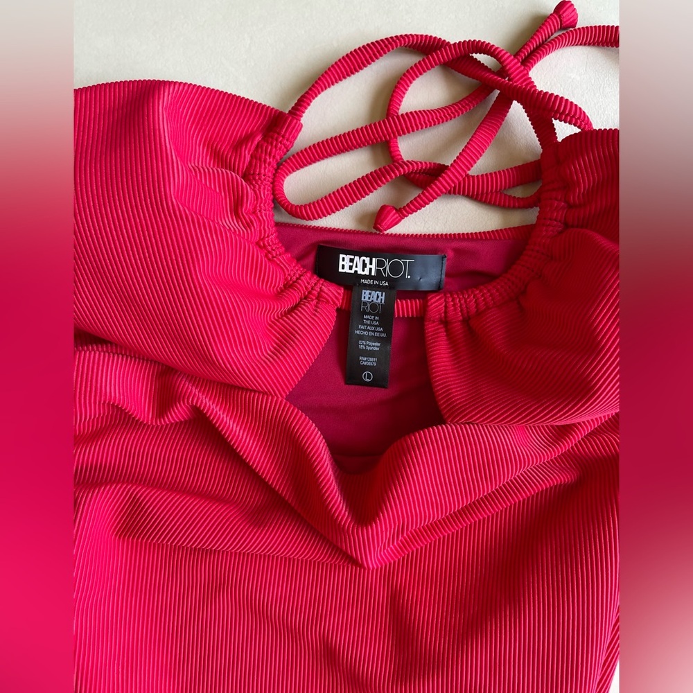 Beach Riot Phoenix Halter One-Piece Swimsuit; Color: Red; Size: Large - Picture 11 of 16